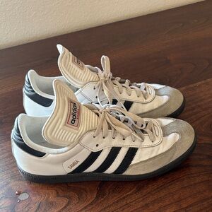 Adidas Samba White and Black Trainers